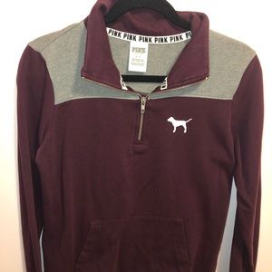 victoria secret pink quarter zip